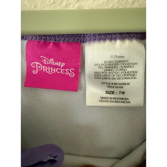 Disney Princess Ariel Mermaid Swimsuit Girls Size 7/8 One Piece Ruffle Swimwear - Picture 4 of 4